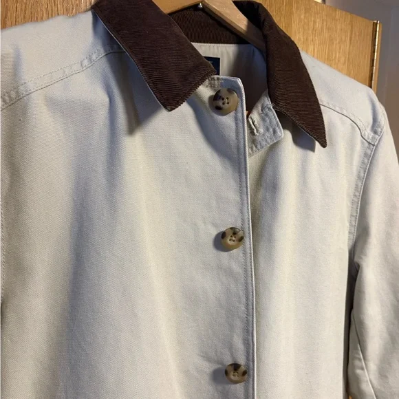 Men’s J. Crew Cream Jacket with Brown corduroy collar